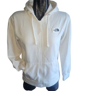 The North Face Women's White Zip-Up Hoodie Size S